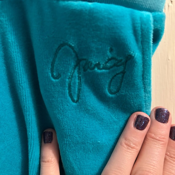 Teal Y2K Juicy‎ Couture velour lounge pants size L - Picture 5 of 5